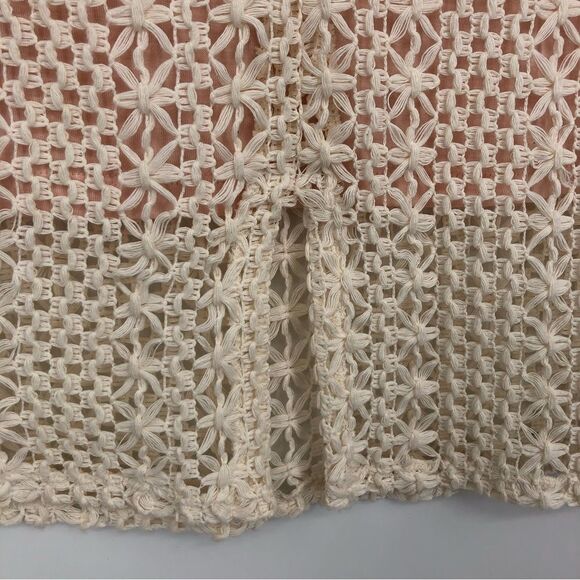 Free‎ People Pencil Skirt Womens 6 Cream Floral Crochet - Picture 11 of 14